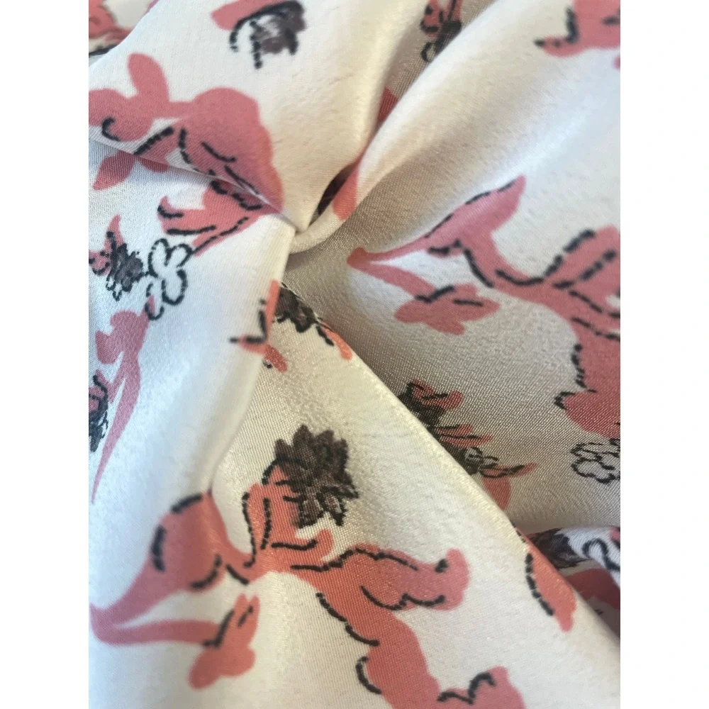 Floral Print‎ Fabric White Pink Grey Romantic Aesthetic 44in width 2 7/8 Yard